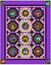 Dan Morris cats quilt sew catty cats in the garden rjr fabrics